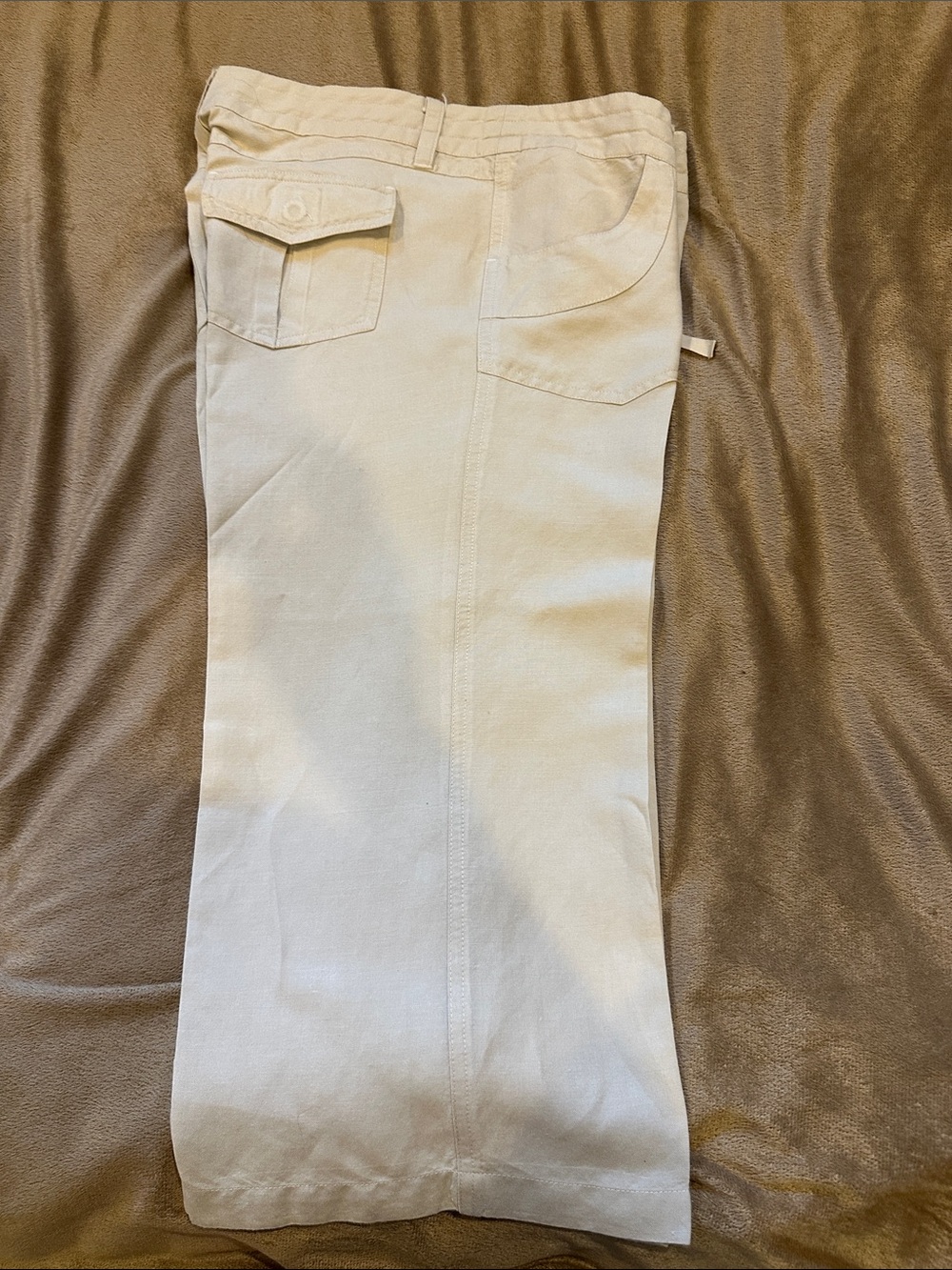 Stetson Light Cream Wide-Leg Capris